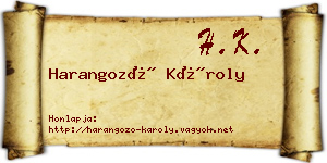 Harangozó Károly névjegykártya