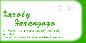 karoly harangozo business card